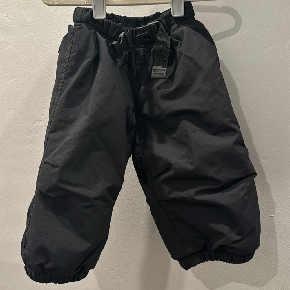 REI 12 months black Waterproof insulated fleece lined Growth Tuck Snow Pants